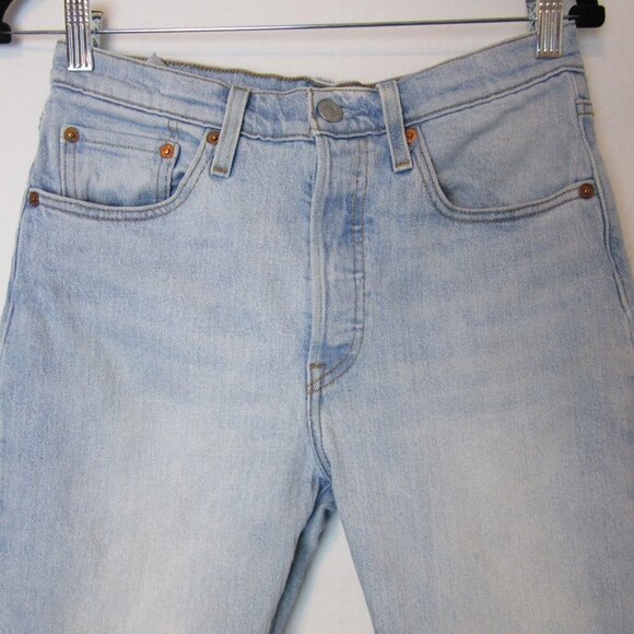 Levi's Jeans Original Fit Straight Leg Light Wash Blue Casual Women's 27 Short - Picture 3 of 8
